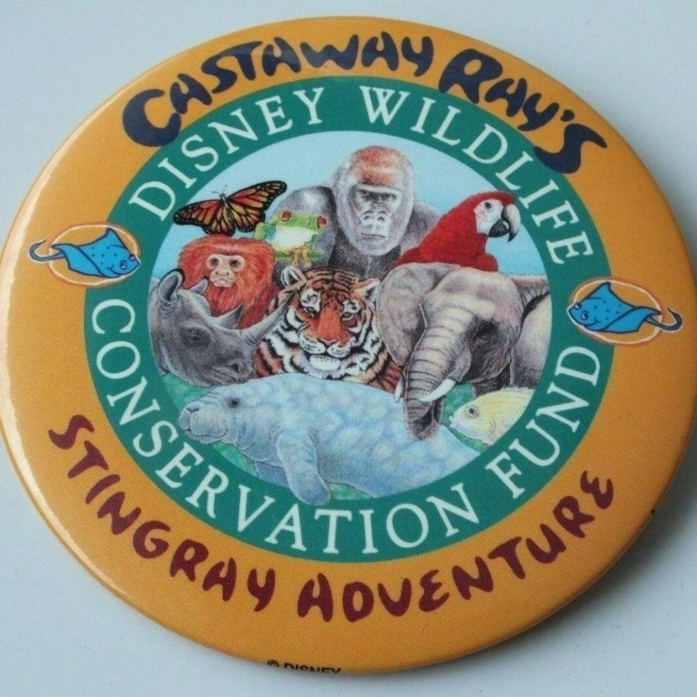 Disney Button Pin  - Castaway Ray's Stingray Adventure Conservation Fund - DCL